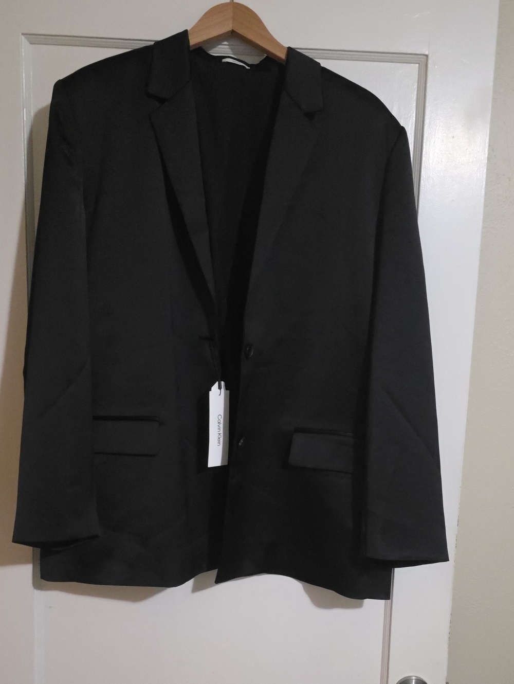 Calvin Klein Womens Black Two-Button Suit Blazer